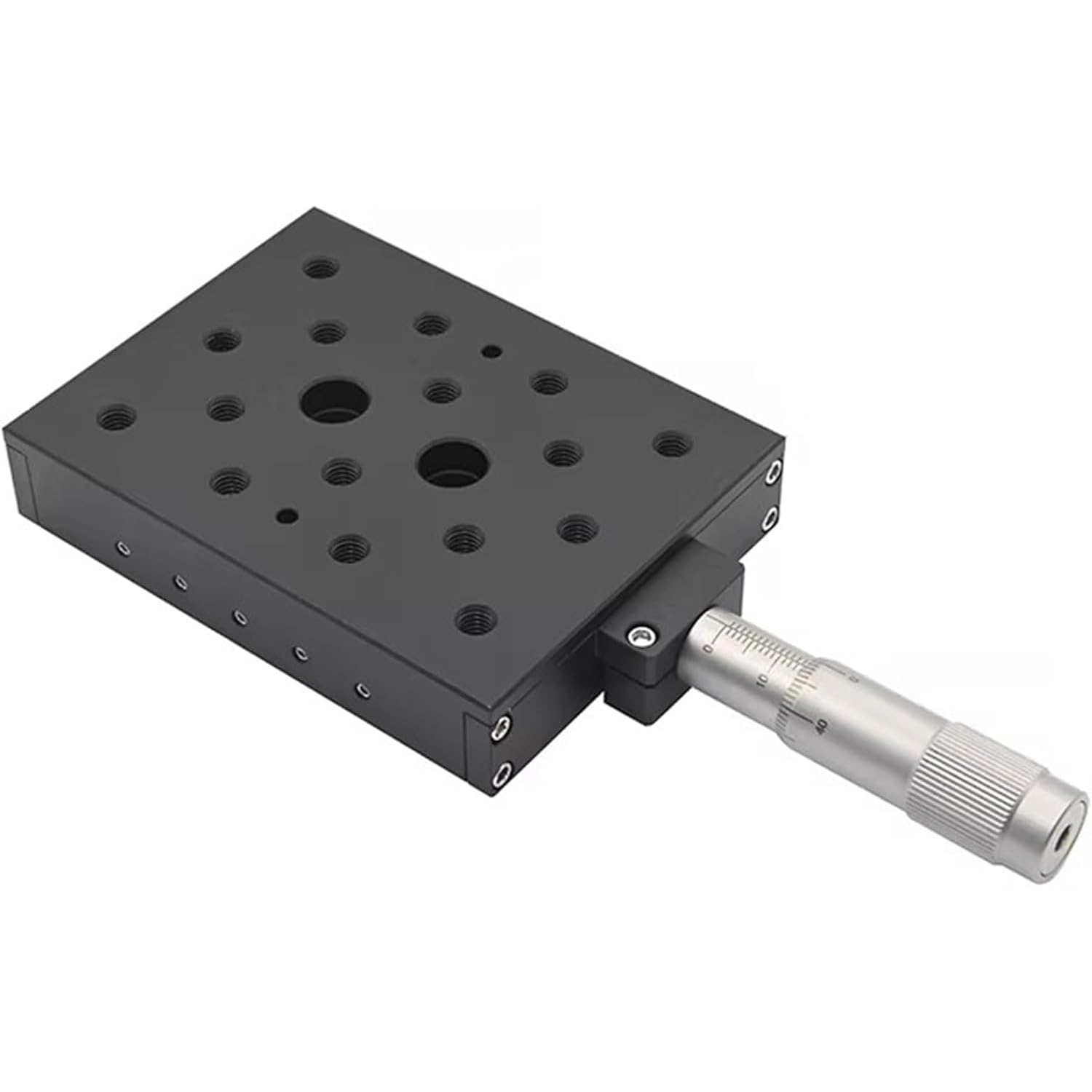 Fase lineare manuale del micrometro per il posizionamento meccanico, tavola di sintonia della piattaforma scorrevole di viaggio di 0-25mm, 101.6x76.2mm per ispezione e prova