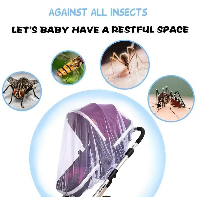 Hito Baby Mosquito Net for Stroller and Cradle - Black Insect Protection Cover - Image 6 thumbnail