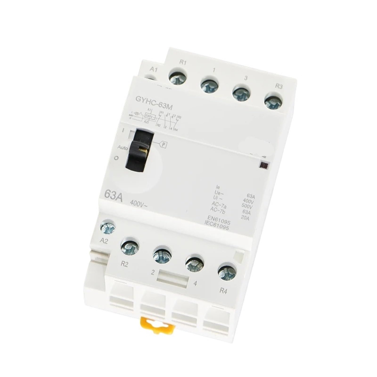 Stycznik 4P 63A 4NO lub 2NC2NO 220V/230V 50/60HZ Modułowa prowadnica AC w domu Obsługa ręczna(4P 63A 4NO 220V)