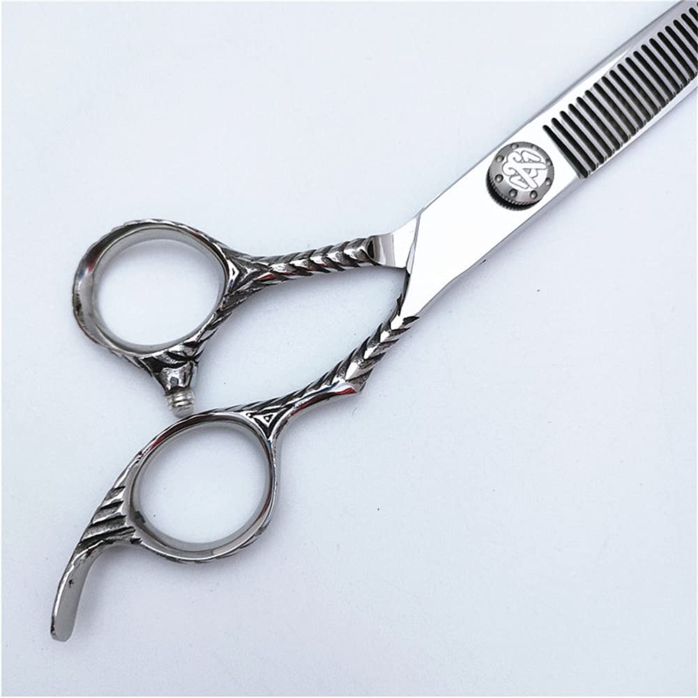 Ciseaux À Couper Les Cheveux Ciseaux Amincissement des Dents Cisailles De Cisailles, Ciseaux De Cheveux en Acier Inoxydable De 6,0 Pouces, pour Hommes Femmes Enfants Animaux Domestiques,5.5 inch