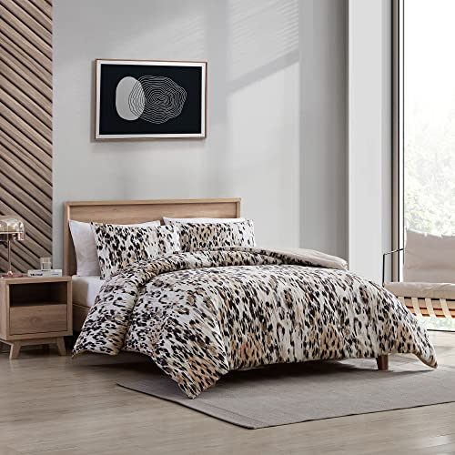 Linge de lit réversible en coton Kenneth Cole parure chic léopard abstrait grand lit - 4