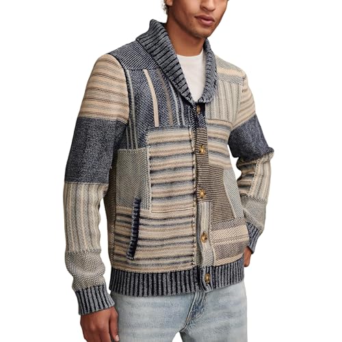Lucky Brand Men's Patchwork Shawl Cardigan