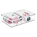 mDesign Craft Storage Box - with 5 Storage Sections for DIY Products - Perfect Storage Bin for Marbles, Foam Rubber & Ribbons - Clear