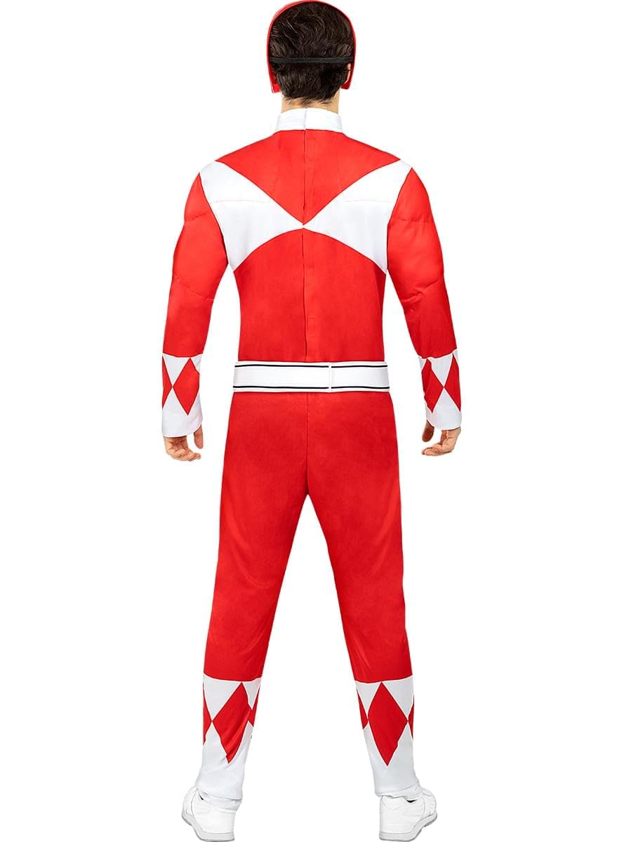 Funidelia | Czerwony kostium Power Ranger Męskie Filmy i seriale Superbohaterowie Kreskówki - Strój dla dorosłych i zabawne akcesoria na imprezy karnawał i Halloween - Czerwony
