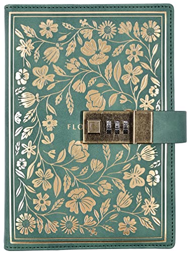 NectaRoy Vintage Lockable Diary B6 European Style Travel Journal with Lock PU Leather Password Notebook Planner Agenda Sketchbook Office School Supplies Student Stationery Birthday Gift 20x14cm