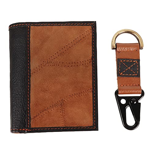 Vaan & Co Men's Wallet Gift Box, Upcycled Genuine Leather (Tan)