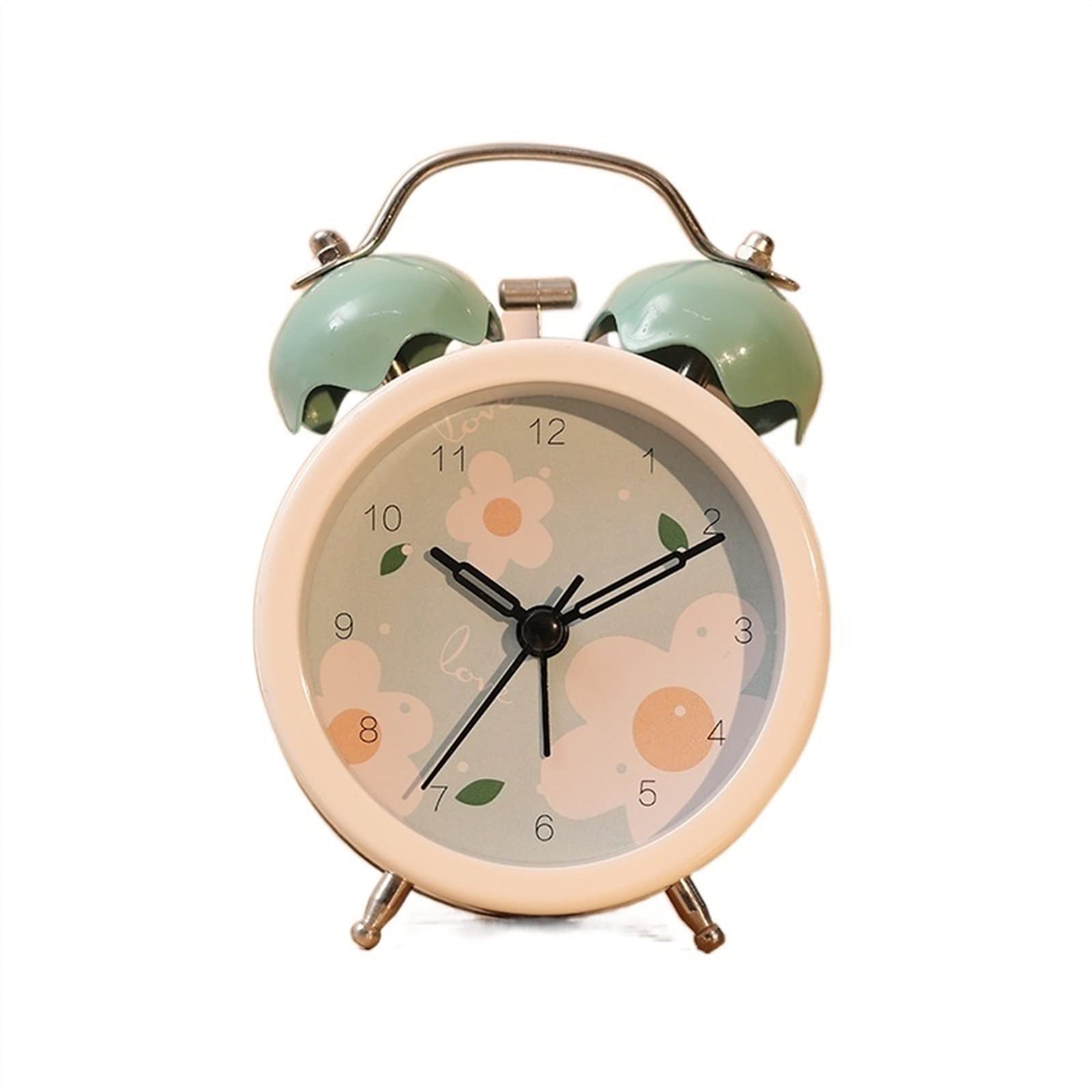 J9V4G6S3B5 Desk Clock Kids Alarm Clock, Twin Bell Wake Up, Silent Non Ticking, Battery Operated, for Bedroom Home and Offoice analogue alarm clock(Green)