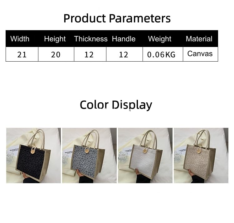 Bolso pequeño tote bordado para mujer miniatura 7