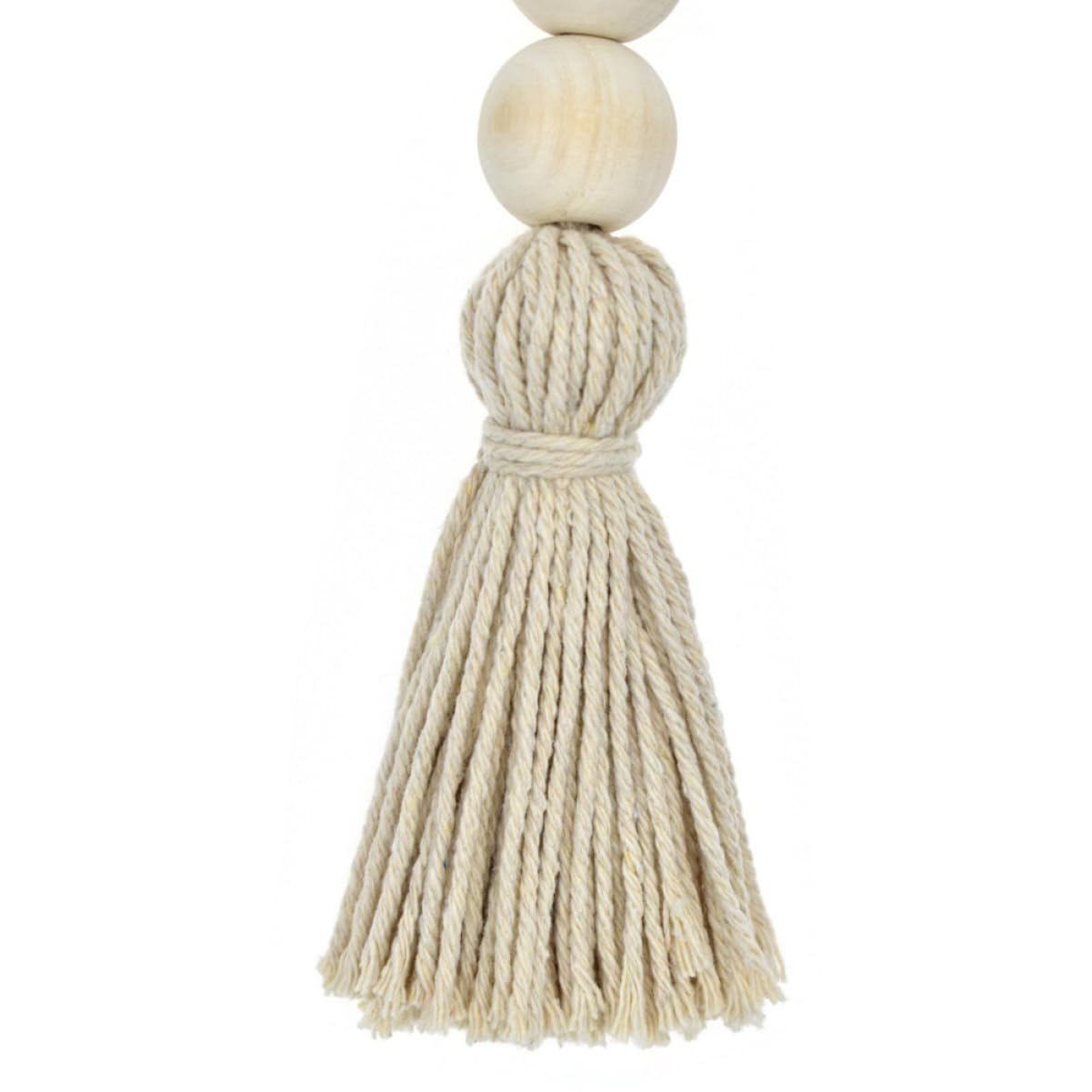 2pieza Borlas De Algodón Cuentas De Madera Para Colgar Decoración Borlas Hechas Mano Cuerda Natural Decoración Para Manija De Armario
