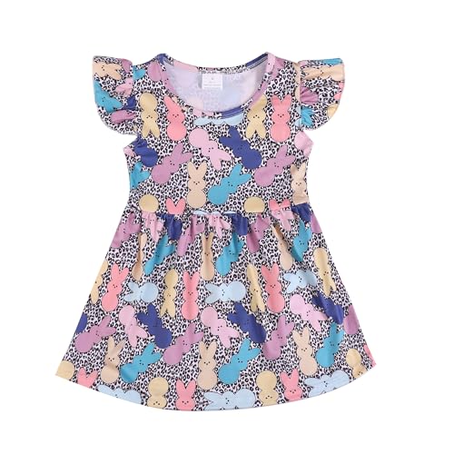Image of nebljgo Toddler Girl Bunny Clothing Sets Spring Summer T-Shirt Leggings Pants Outfit 3-8Y