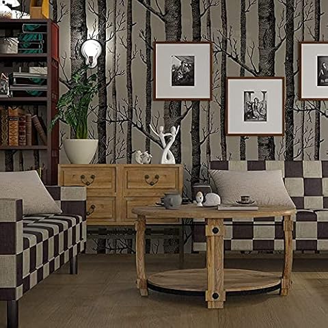 Forest Wallpaper - Birch Tree Wallpaper Peel and Stick Contact Paper - Woodland Wallpaper - Wallpaper Nursery - Peel and Stick Wallpaper Kids - Forest Wall Murals for Living Room - (17.71” x 393”) Cover