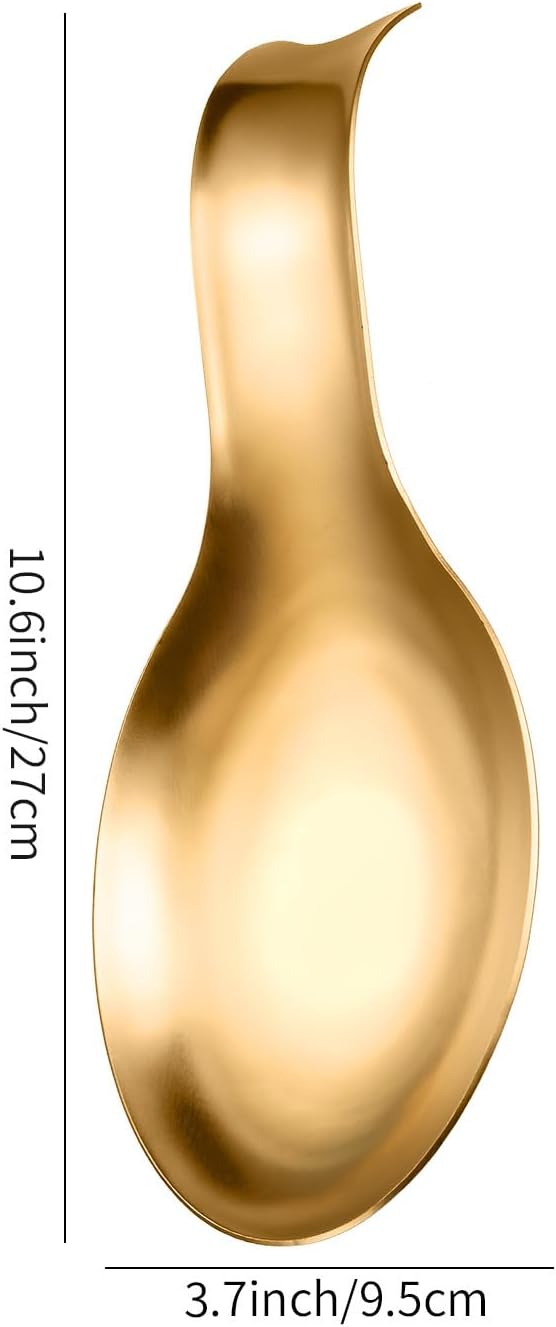 Silverware Flatware Set, 1/4/6/8/10/12 Pieces Stainless Steel Gold Spoon Rack Kitchenware Soup Spoon Pad Spatula Pad Anti-leakage Spoon Holder(Black,12 Pieces)