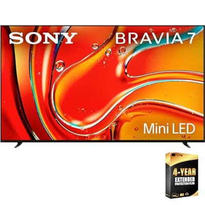 Sony BRAVIA 7 K55XR70 55 Inch 4K HDR Smart QLED Mini-LED TV (2024) Bundle with 4 Year CPS Enhanced Protection Pack