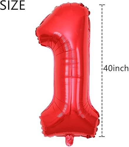 Miniatura 2 de Globos rojos del número 12 de 40 pulgadas, globos de aluminio gigantes para niños y niñas, decoración de fiesta de cumpleaños de 12 años, 12