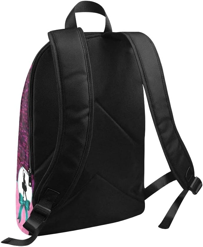 Personalized Little Girls Dance Glitter and Bow Printing Backpack with Name Custom Travel Bag for women Men