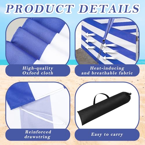 Ribbonlic 30 FT Beach Wind Blocker for 10x10 FT Beach Tent Wind Screen Fit Beachs Canopy Barrier Sunbathing Privacy Screen Fence with Carry Bag Outdoor Summer Vacation Sand Protection Travel Camping