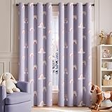jinchan Nursery Blackout Curtains for Kids Room Rainbow Purple Curtains Cute Girls Bedroom Dorm Playroom...