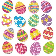 JarThenaAMCS 16 Pcs Easter Refrigerator Magnets Colorful Eggs Garage Magnets Magnetic Fridge Stickers for Spring Holiday Car Kitchen Metal Door Cabinets Decor