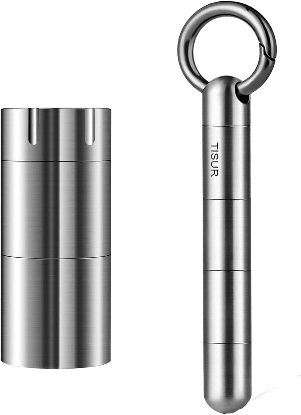 Titanium Pill Bottle+Micro Keychain Pill Holder
