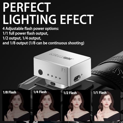 MEDALight F1 Mini Camera Flash Camera Flash Speedlite for Ricoh (GR3/GR3X,etc.) Fuji/Sony/Nikon/Canon,Digital Film Cameras,Portable Mini hot Shoe Flashlight for DSLR Cameras.(Silver)