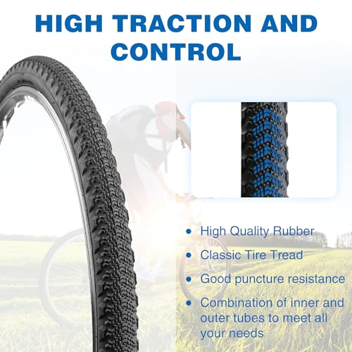 MEGHNA 700x42C Fahrradreifen Mantel mit Schläuche ETRTO 42-622 Fahrrad-Ersatzreifen kompatibel 700x42C/700x40C/28Zoll/29Zoll Fahrrad(1er/2er-Pack)