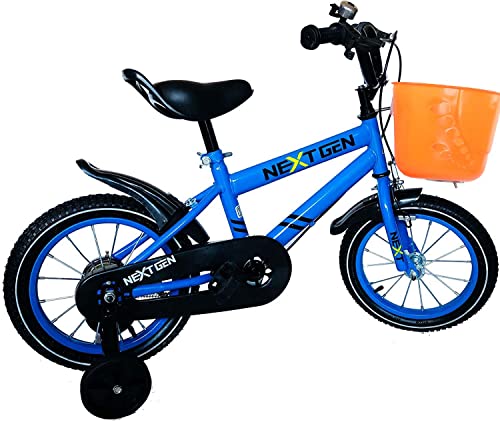 NextGen - 10' Children's Bike, Blue with Orange Basket