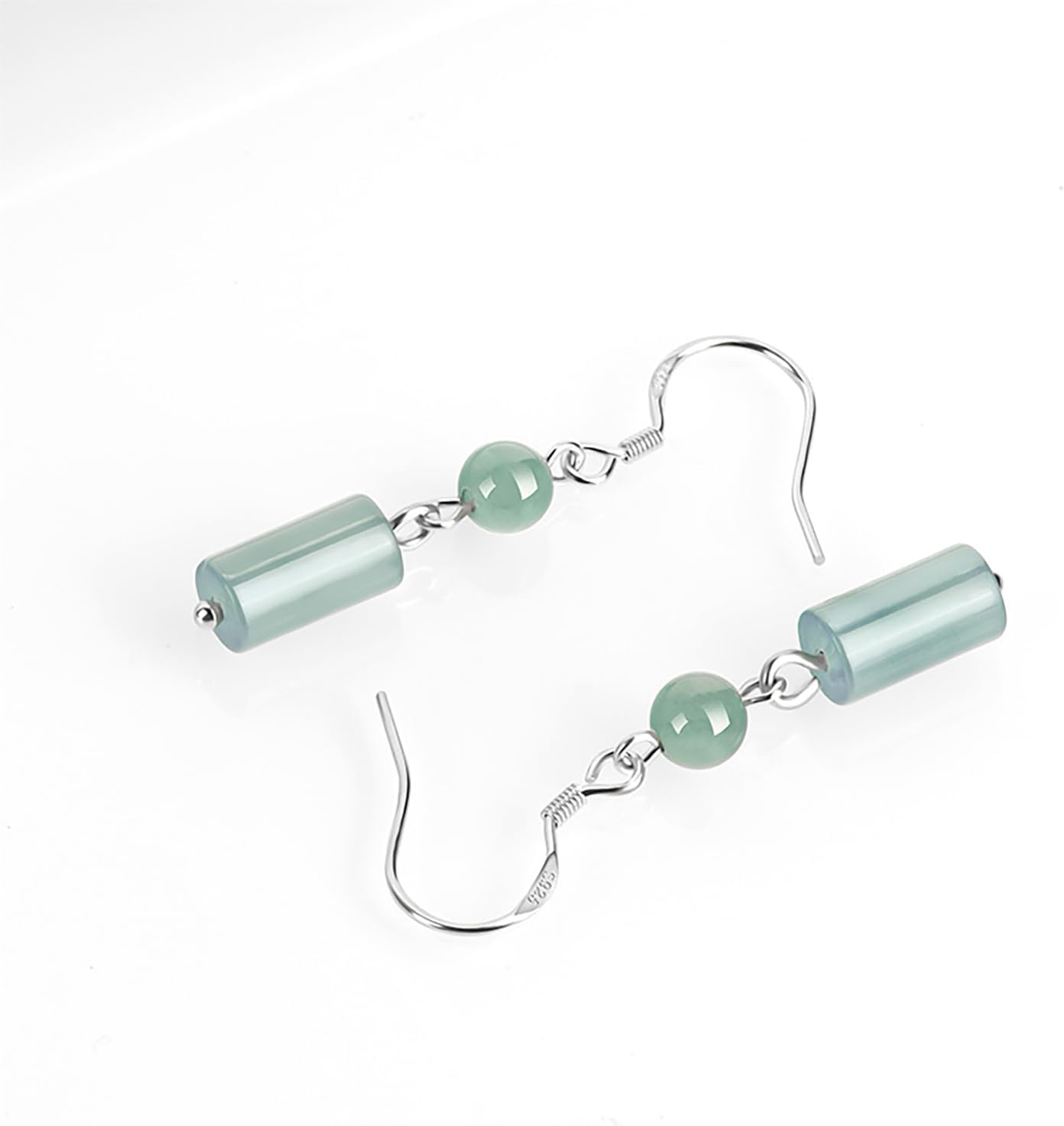 Natural Jade Earrings Sterling Silver S925 Dangle Drop Green Jade Earrings Jewelry For Women