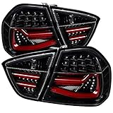 Carpartsinnovate For BMW 05-08 E90 3 Series Sedan Pearl Black LED Tube Rear Tail Lights Brake Lamps