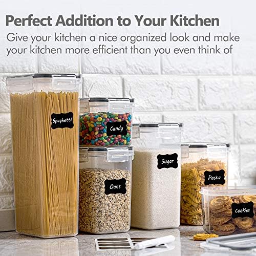 Vtopmart 14pcs Food Storage Containers Set, Kitchen Organizers and Storage, Plastic Airtight Pantry Storage Container with Lids for Cereal, Flour and Sugar, Includes 24 Labels - 3