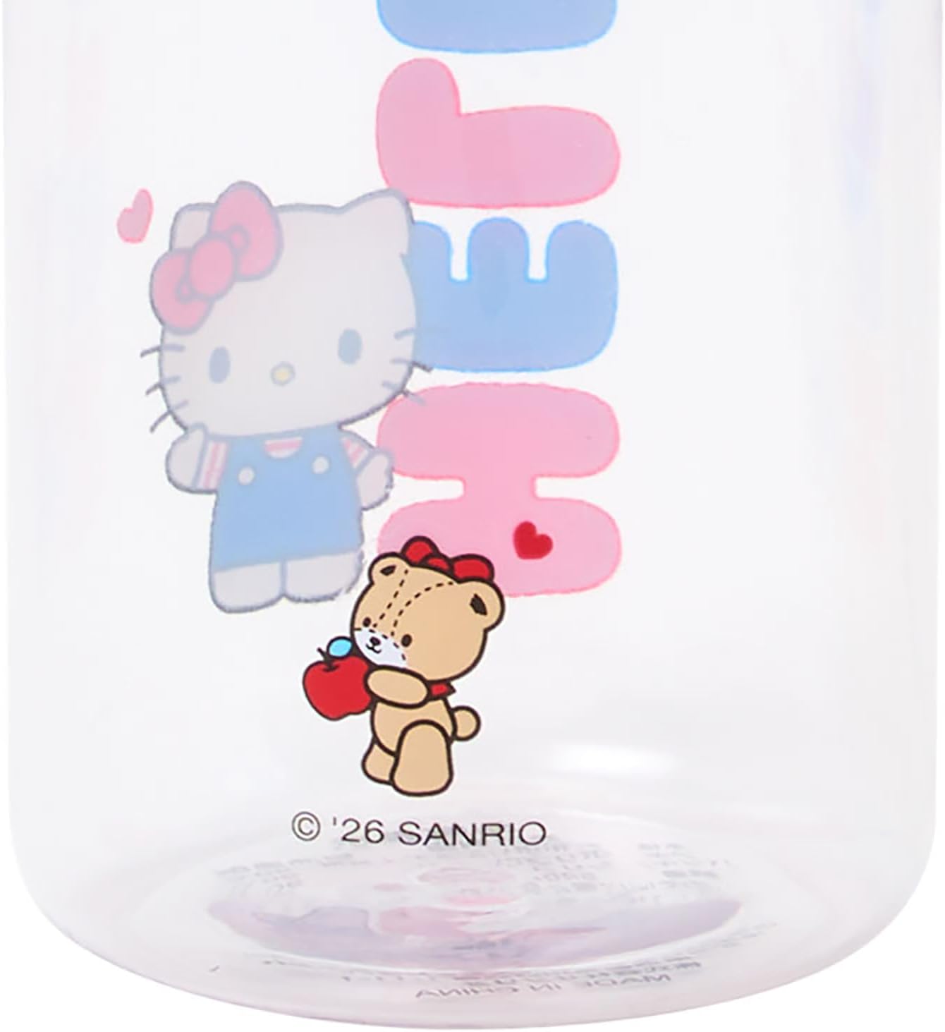 Sanrio 821420 Hello Kitty Clear Bottle with Strap, Direct Drinking Type, Cold Water Only