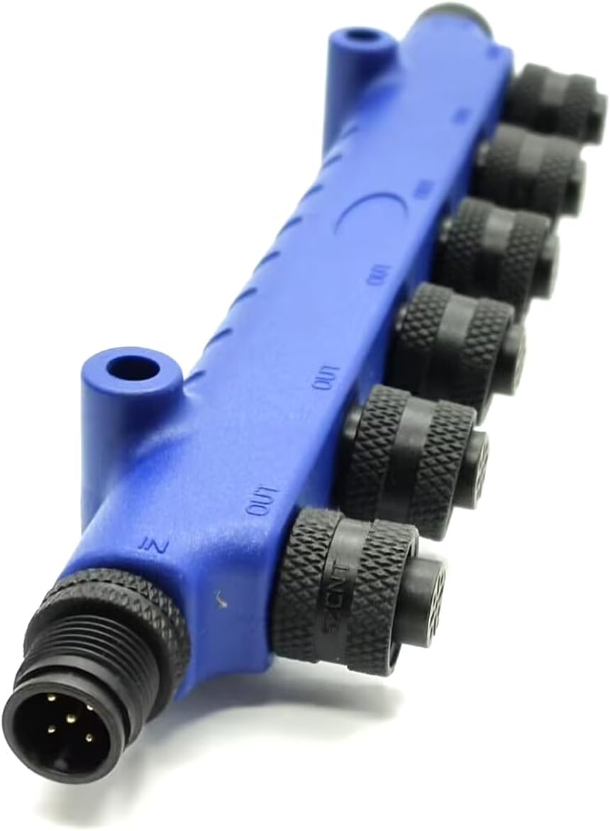 Marine Nmea2000 Hub 6 Port Connector M12 5 Pin 7 Female to 5 Pin Male Marine Nmea 2000 Connector