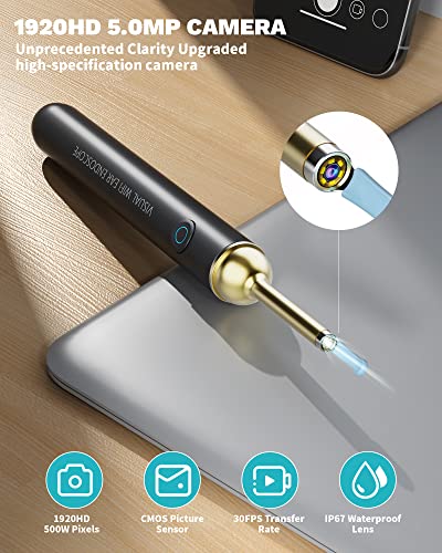 Kaugic Ear Wax Removal Tool Camera - Premium Ear Cleaner With Camera - Earwax Remover Tool With 8 Pcs Ear Picker Set - Otoscope With 1080P 500W Hd Waterproof Ear Camera For Iphone & Android #TOP1