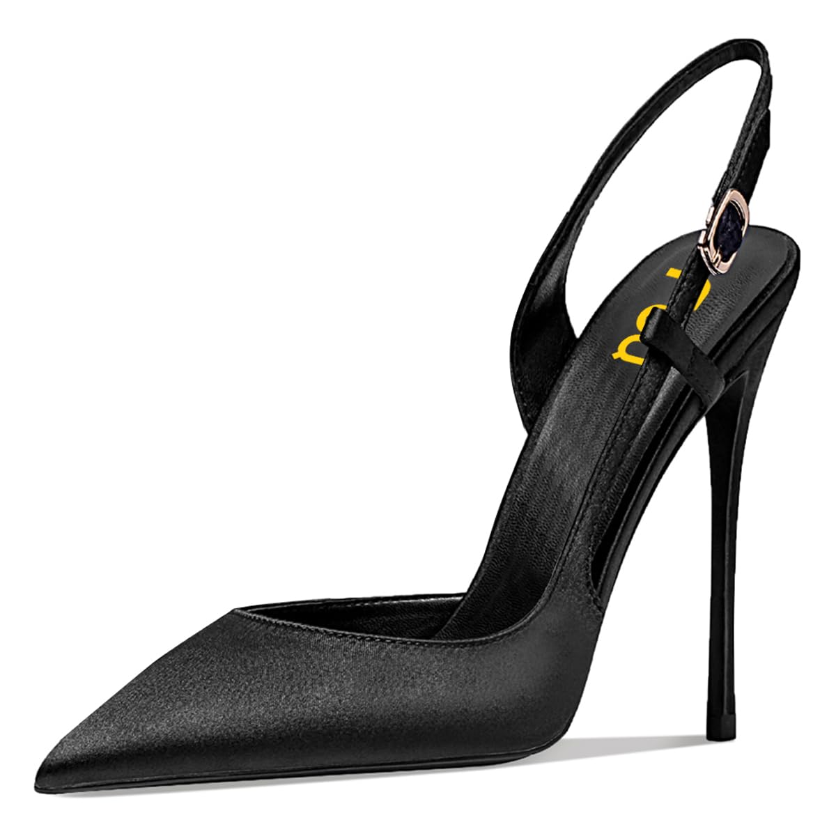 FSJ Women's Pointed Toe D'Orsay High Heel Slingback Pumps
