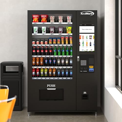 Image of KoolMore Refrigerated Snack Vending Machine with 60 Slots and 22 Inch Touch Screen with Bill Acceptor in Black (KM-VMRT-50-B)