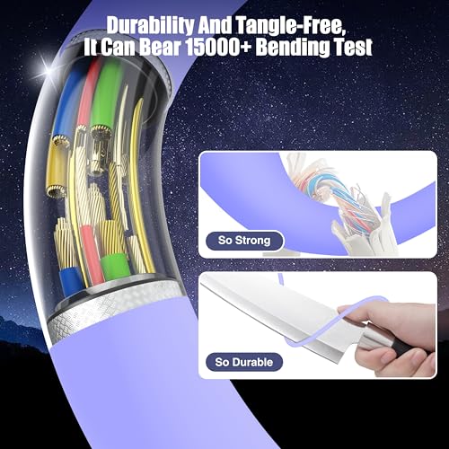 Image of 3-Pack Purple [3.3FT+6.6FT+10FT] 60W USB C to USB C Cable, Type C Fast Charging Cable for iPhone Air 17 16e 16 15 Pro Plus Pro Max，for Galaxy S25, for iPad Pro /Air /mini, for MacBook Pro /Air and More