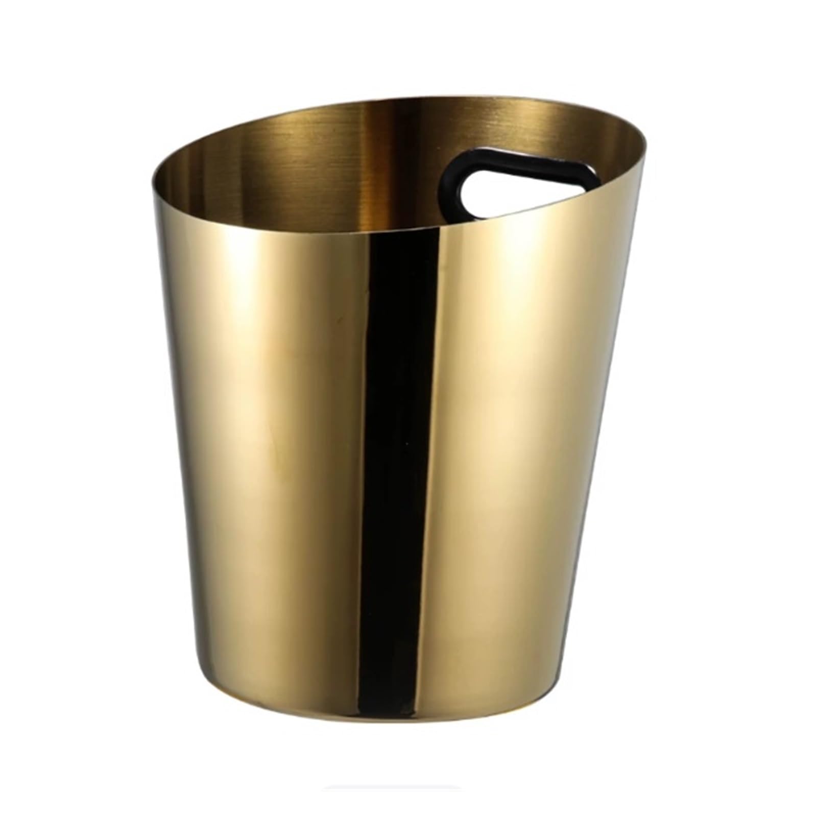 Cubo de Hielo para Bar en casa Cubo de Hielo Acero Inoxidable con Boca en ángulo Gran Capacidad Enfriador de Bebidas y Vino(Gold)