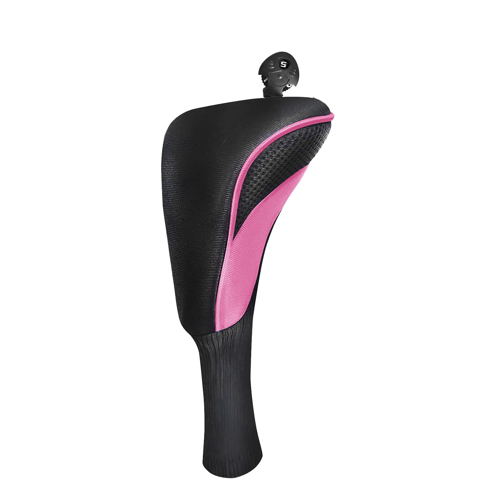 Golf Wood Headcovers Driver Fairway Hybrid Interchangeable Number Tag 2 3 Pack Set, Golf Club Covers Protective Zipper Fit All Wood Clubs (Pink-Only 1 Hybrid)