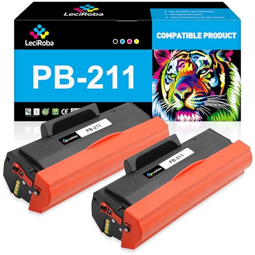 LeciRoba Compatible Toner Cartridge Replacement for Pantum PB-211 PB211 PB-211E PB211EV Black Toner Cartridge for Pantum P2502W P2500W P2200 M6500NW M6550NW M6552NW M6600NW M6602NW Printer (2-Pack)