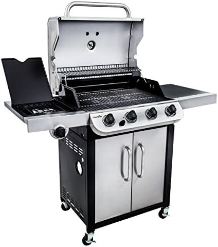 Char-Broil New Convective Series 440S, Griglia Barbecue A Gas A 4 Fuochi Con Fuoco Laterale, 65 X 47 Cm, Argento Nero