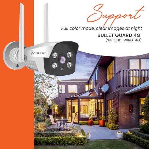 Image of Secureye Pelican Series Bullet Guard 4G /5G | 3MP HD Resolution Camera | Home /Commercial Security Camera | 2 Way Audio | Human Detection | Cloud Storage | Supports Up to 256GB TF Card Storage