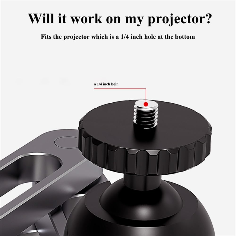 Supports de support pour projecteur Support de projecteur robuste en alliage d'aluminium, support mural for trou de vis universel de 1/4 pouces, capacité de chargement de 10Kg Prise en charge du proje