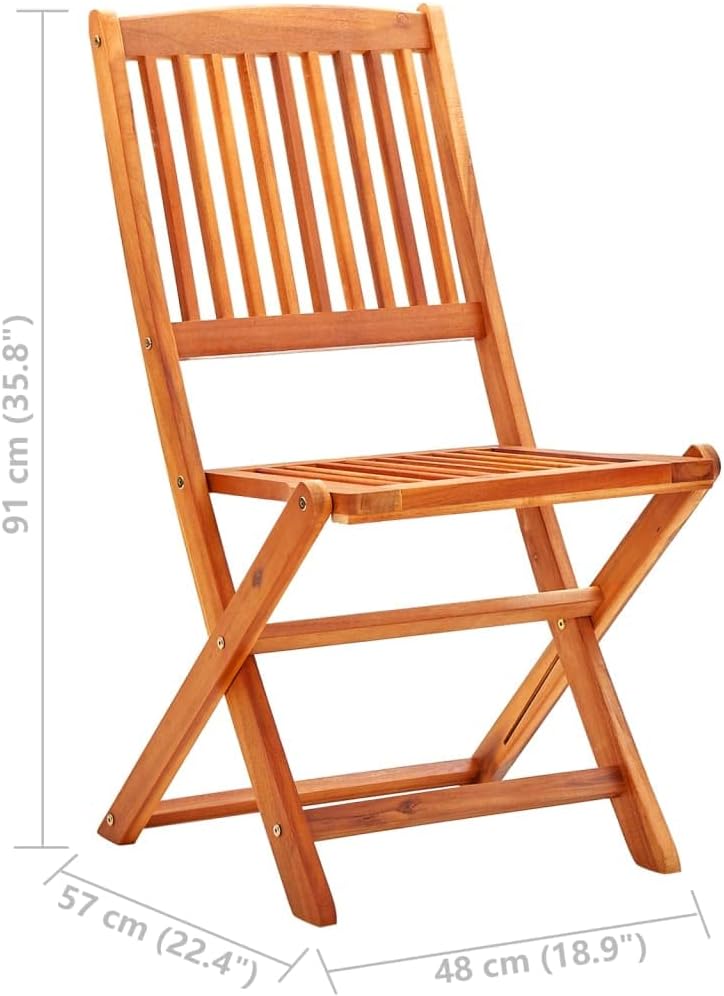 (Fast Shipment) Patio Dining ChairsOutdoor Portable for Camping Pool Beach DeckLawn Chair Folding Chairs 2 pcs Solid Eucalyptus Wood