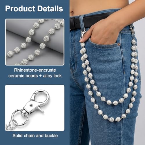 Image of GUSTAVE Layered Pants Chain for Men Punk Gothic Silver Jean Belt Trousers Chains Harajuku Street Wallet Pocket Keychains Waist Pocket Cool Hip Hop Rock Biker Goth Body Accessories