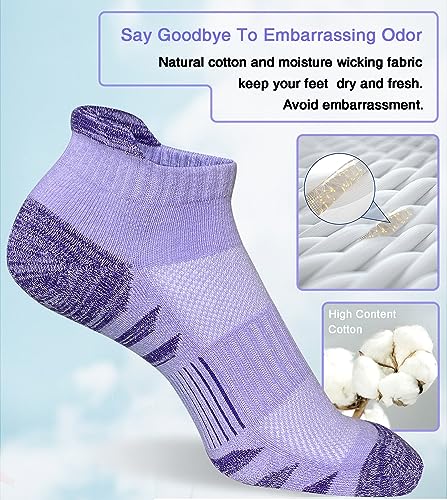 Heyoboy Women's Anti-Blister Cushioned Running Socks - 5 Pairs