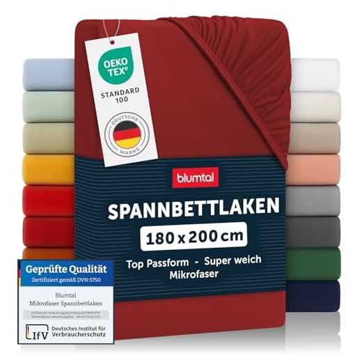 CAMRY Spannbettlaken 180x200 - 200x200 cm, Baumwolle Jersey Spannbetttuch Bettlaken, Rot, Oeko-Tex Standard 100 4 Blumtal Basics Mikrofaser Spannbettlaken 180x200cm - Bettlaken bis 25cm Matratzenhöhe, Öko-Tex Zertifiziert, Aurora Red - Rot