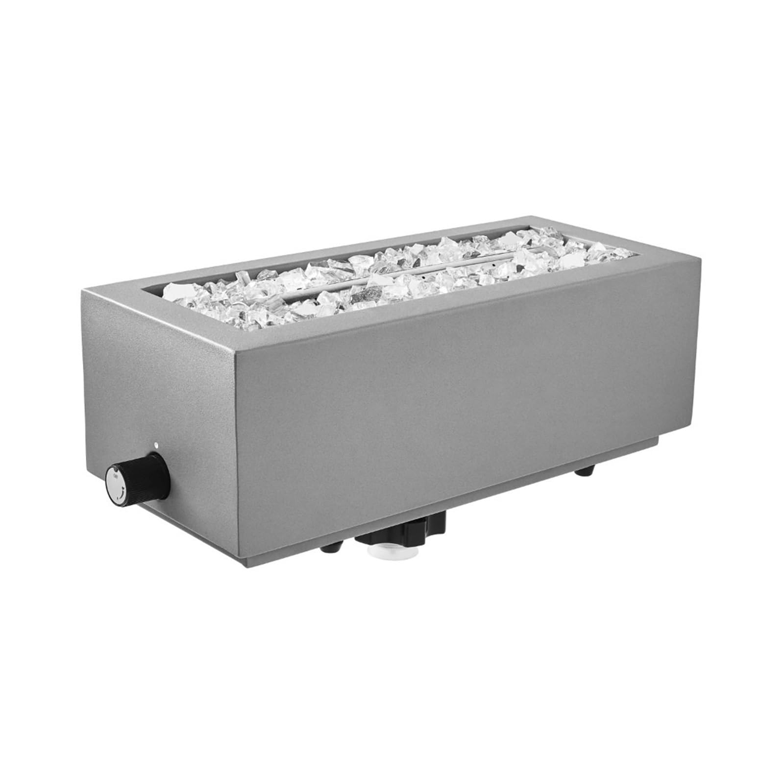 Fogata, Brasero de Gas Mesa Rectangular 14" Gris para Patio, jardín