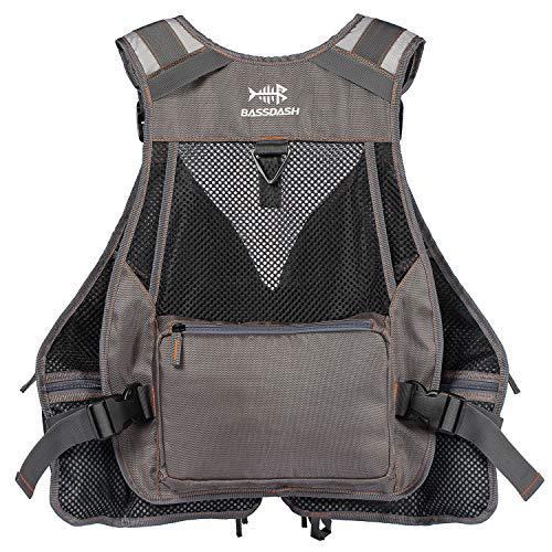 Image of BASSDASH Strap Fishing Vest Adjustable for Men and Women, for Fly Bass Fishing and Outdoor Activities