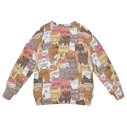 JUNZAN Funny Cartoon Cats Kids Boys Hooded Sweatshirt Fleece Fall Tops Shirts Party 4T2