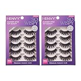 i-ENVY 10 Pairs So Wispy False Lashes (2 Pack), Premium Quality 100% Human Hair, Fluffy Feathered Eyelashes With Volume & Curl, Natural Look, Lightweight, Comfortable, Reusable for Everyday Wear
