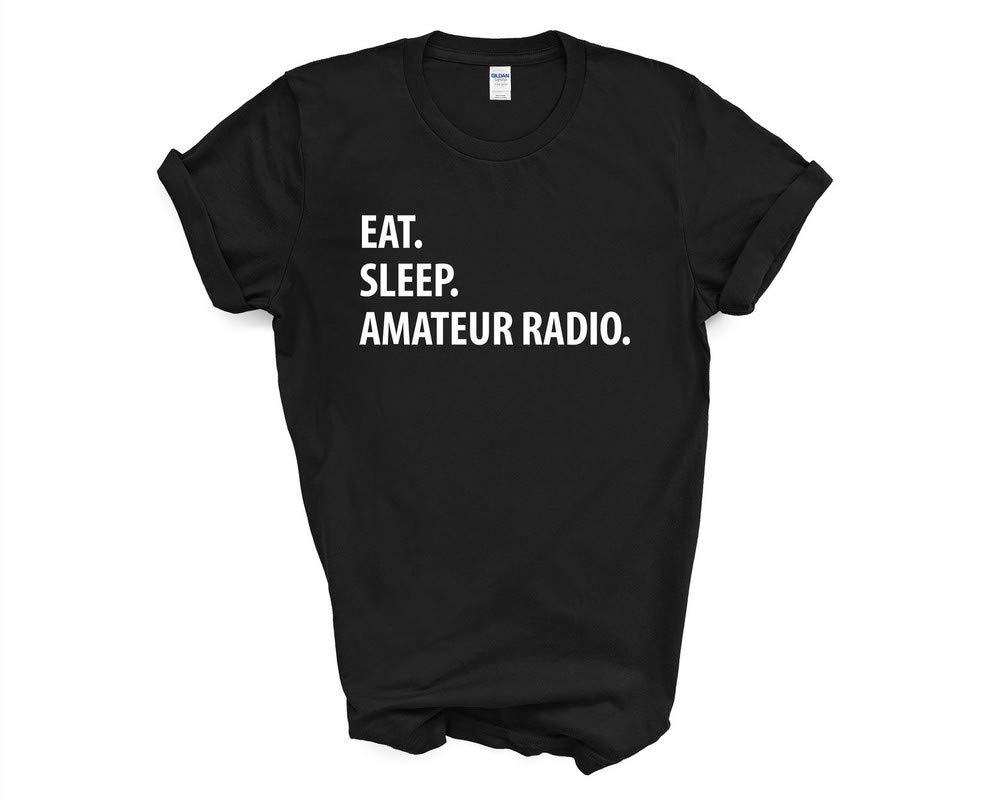 Fellow Friends - Amateur Radio T-Shirt, Eat Sleep Amateur Radio Shirt Mens Womens Gifts XX-Large Black